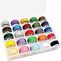 New brothread 25pcs Colores Variados 70D-2 (60WT) bobina y hilo Plastica Size A (SA156) Para Bordado y Costura sobre…